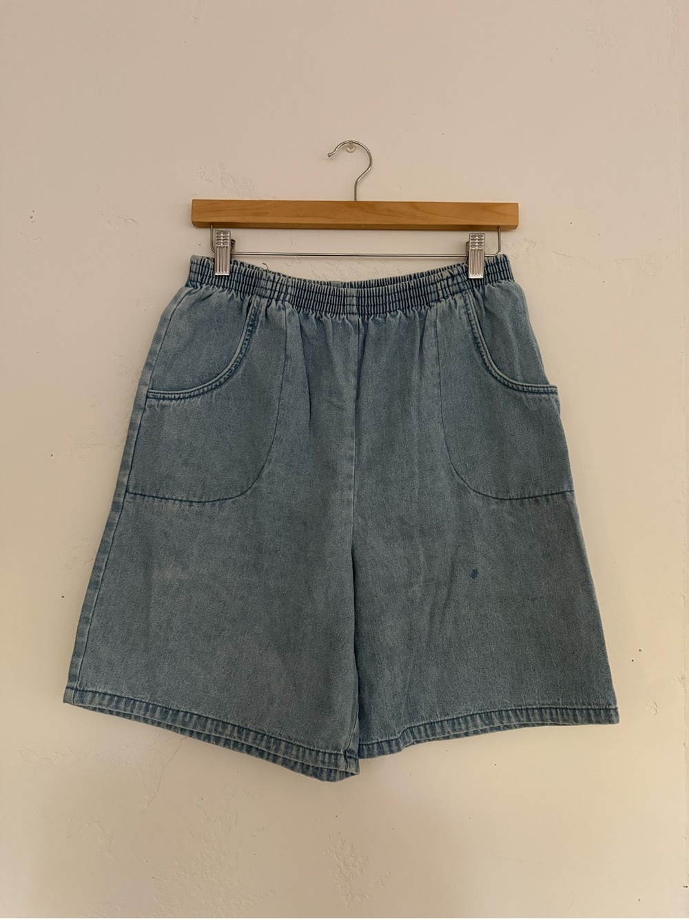 Vintage Blair Light Blue Denim Elastic High Waist Shorts